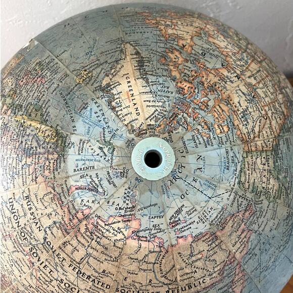 Vintage Globe 12" National Geographic Illuminated 1976 *damaged* - Picture 15 of 15